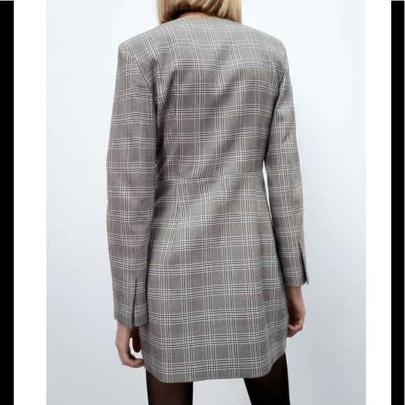 NWT Zara Plaid Blazer Dress - Picture 9 of 10